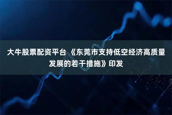 大牛股票配资平台 《东莞市支持低空经济高质量发展的若干措施》印发